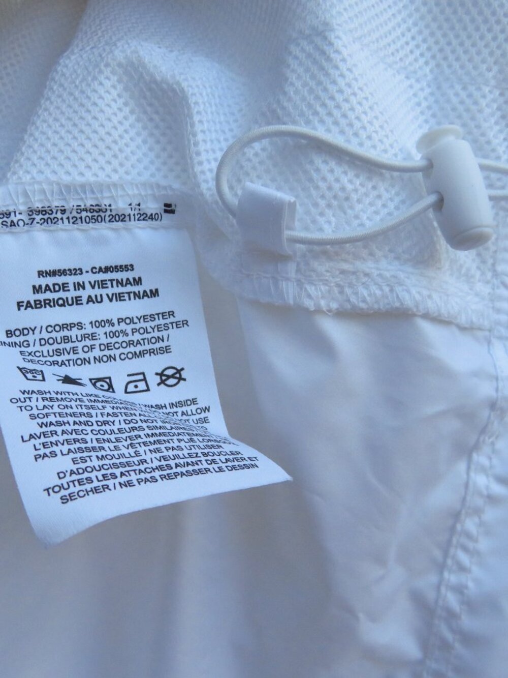 Mens Nike White Zip front windbreaker Jacket 3X with Hood - Picture 10 of 11